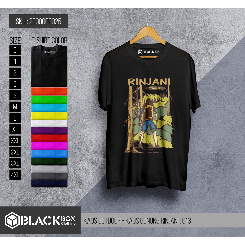 Kaos Outdoor Gunung Rinjani - Kaos Gunung Rinjani Motif Hiking Premium Quality