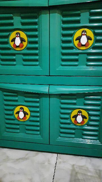 Lemari Plastik 2 Susun Jumbo Gambar Pinguin Murah