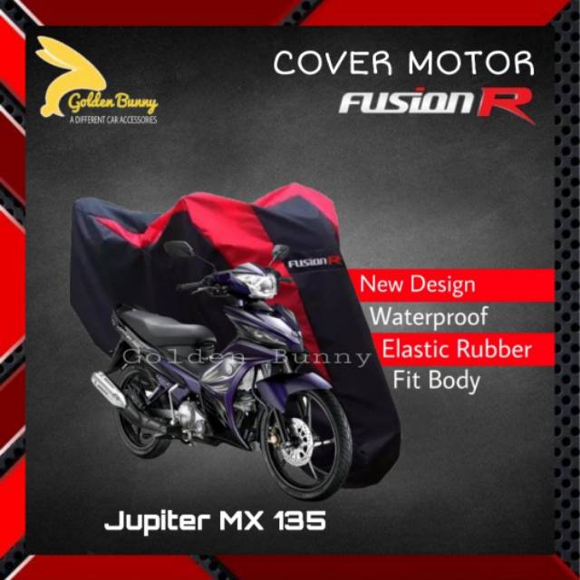 Body Cover Motor Jupiter MX 135 / Sarung Motor Jupiter MX 135 - FUSION R - hitam