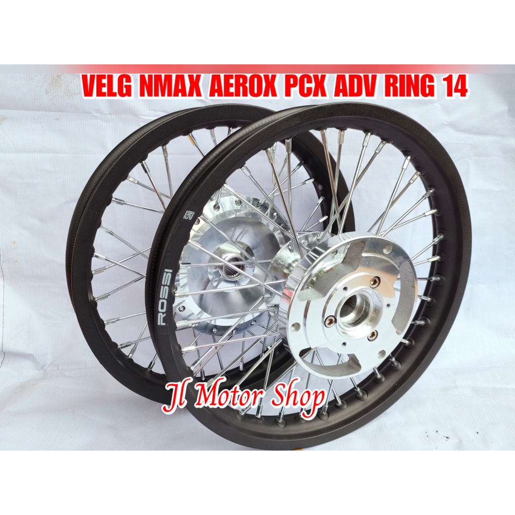 PAKET PELEK VELG JARI JARI AEROX 155 PCX 150 PCX 160 ADV 150 VARIO 125 150 RING 14 - VELG JARI JARI AEROX155 NMAX 150 155 PCX150 PCX160 ADV150 VARIO 125 150 RING 14 SET PLUS TROMOL DAN JARI JARI PLUS BAN LINK DI DESKRIPSI