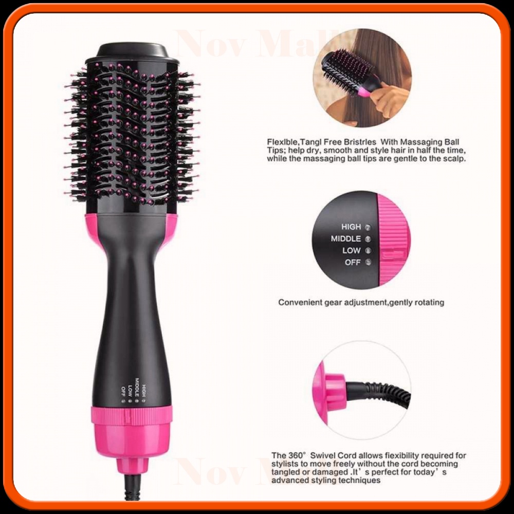 Sisir Roller Hair Dryer Rambut 2in1 Volumizer Curler Comb WB-336