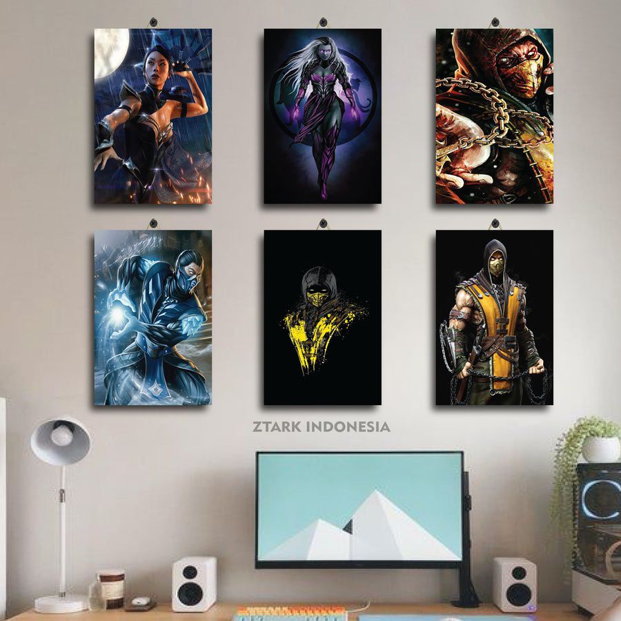 DEKORASI RUANG GAME FATALITY MORTAL COMBAT 20X30 N0K2D/9BC2K/ DEKORASI KAMAR MORTAL COMBAT LOGO / PA