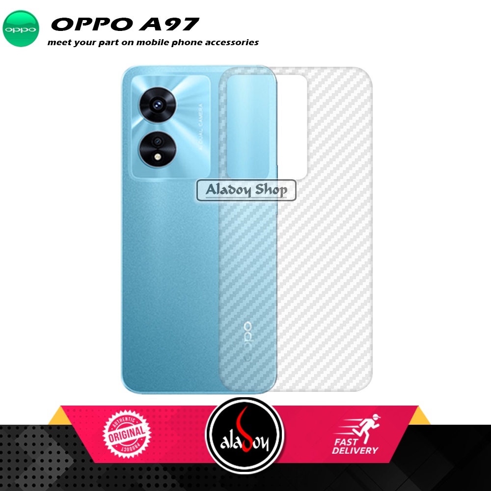 PAKET 2 IN 1 Tempered Glass Layar Oppo A97 + Skin Carbon Film 3D