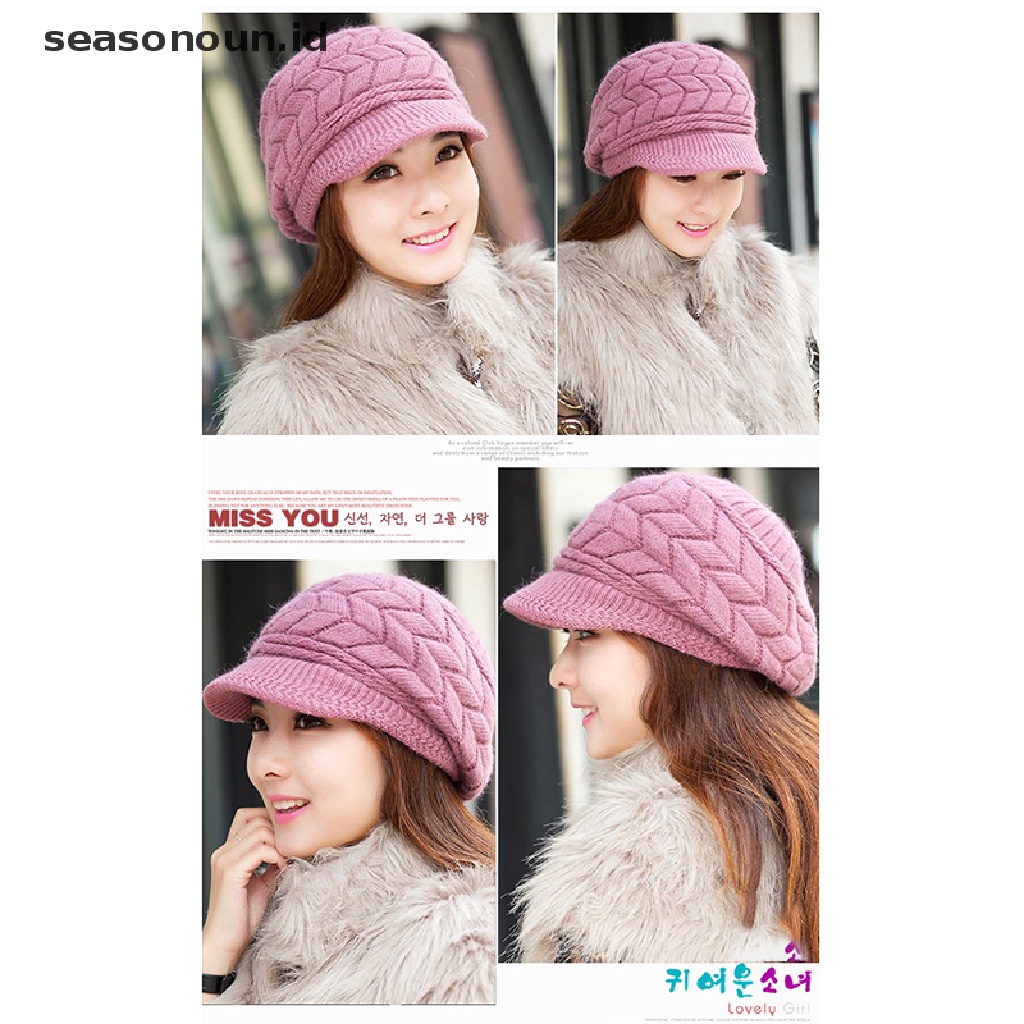 Topi Beanie Baret Rajut Hangat Untuk Wanita