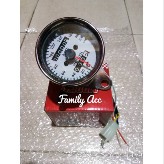 SPEEDOMETER KILOMETER CUSTOM CHROME VARIASI INDIKATOR LED MOTOR UNIVERSAL