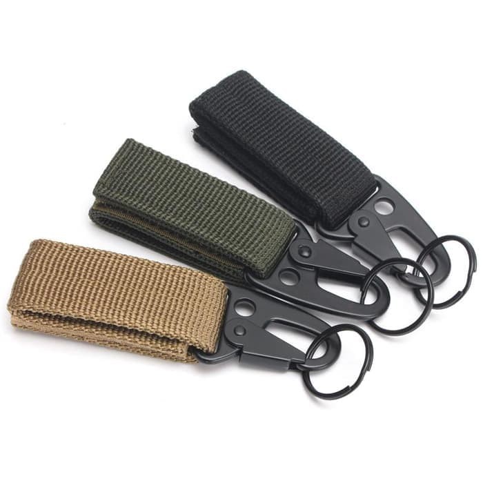 Quickdraw Carabiner Tactical Belt Cantolan Gantungan Tas Baju Kunci - Hitam