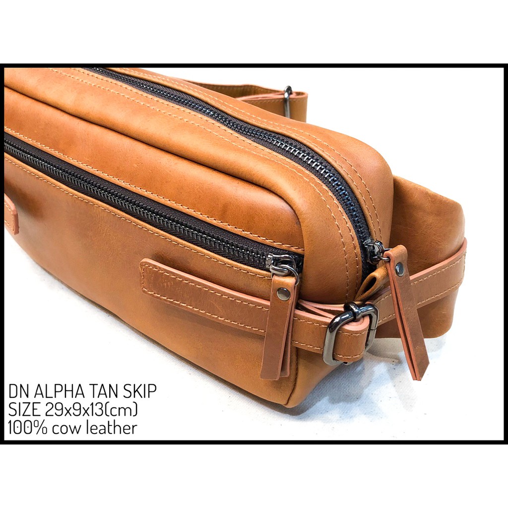 tas kulit bumbag diego nigno original tan skip alpha tas cowok tas pria tas pinggang