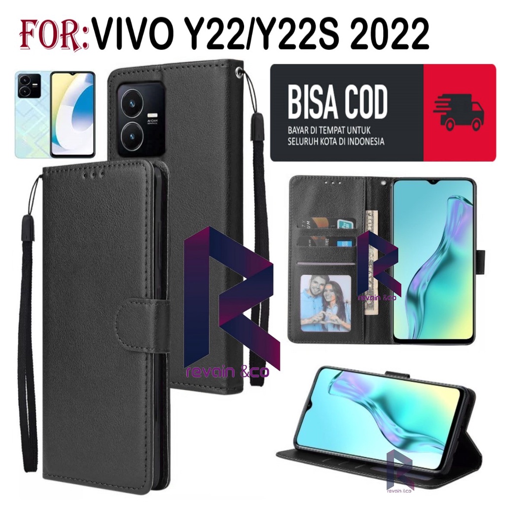 NEW VIVO Y22 Y22S 2022 CASE FLIP WALLET LEATHER KULIT PREMIUM SARUNG BUKA TUTUP FLIP CASE VIVO Y22/Y22S