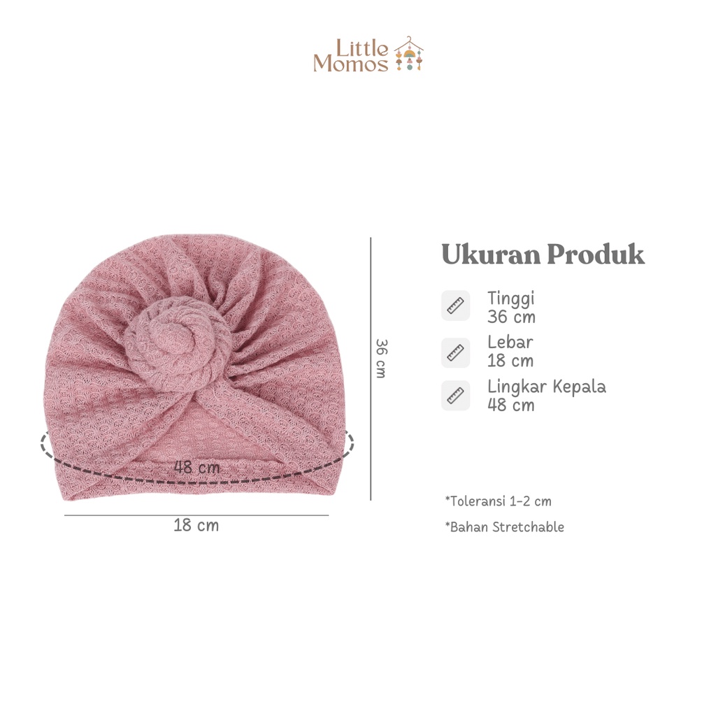 Little Momos Turban Anak Bayi Donut Waffle 0-2 tahun - Bandana Bayi Perempuan