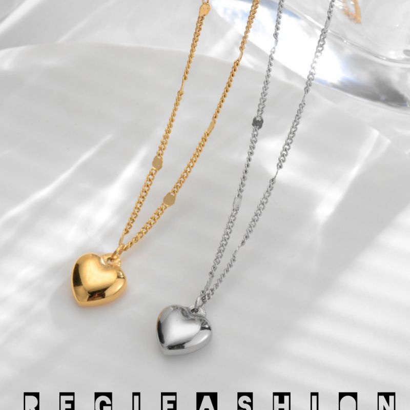 Kalung Titanium Wanita Liontin Love Hati Kalung Titanium Asli Import Kalung Wanita Korea Model Terbaru