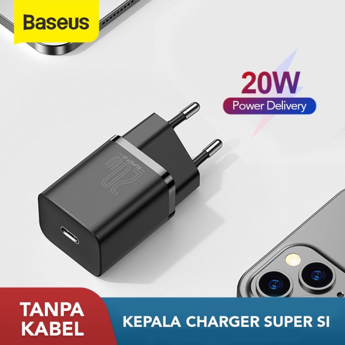 Baseus Super Si Kepala Charger Wall Adaptor 20W Type C PD Quick Fast Charging Adapter Batok iPhone S