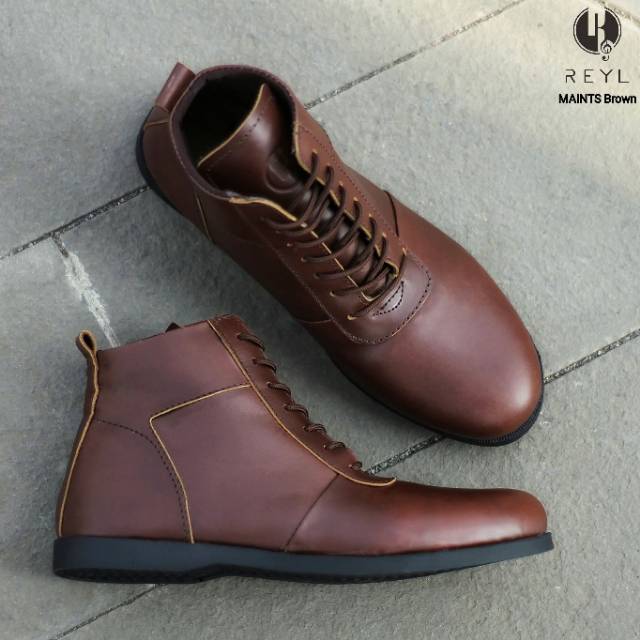 MAINTS - REYLMAN | Sepatu Boots Kulit Asli Pria Series Klasik Kasual Santai Kerja Bikers Touring