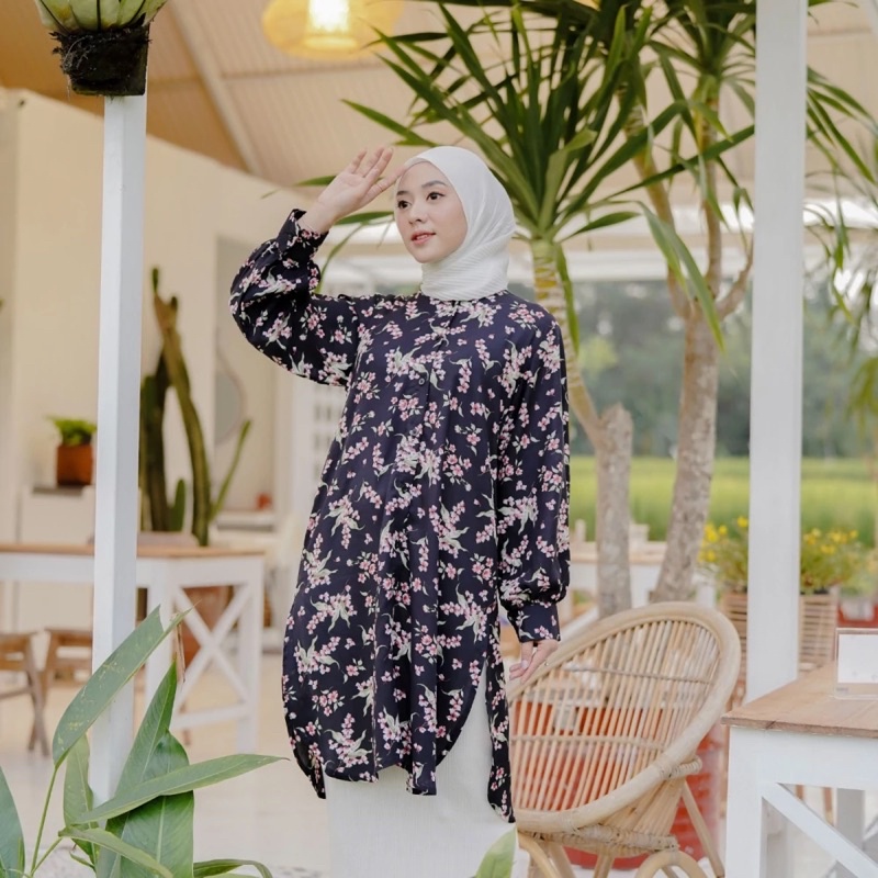 zahra tunik/ baju tunik motif