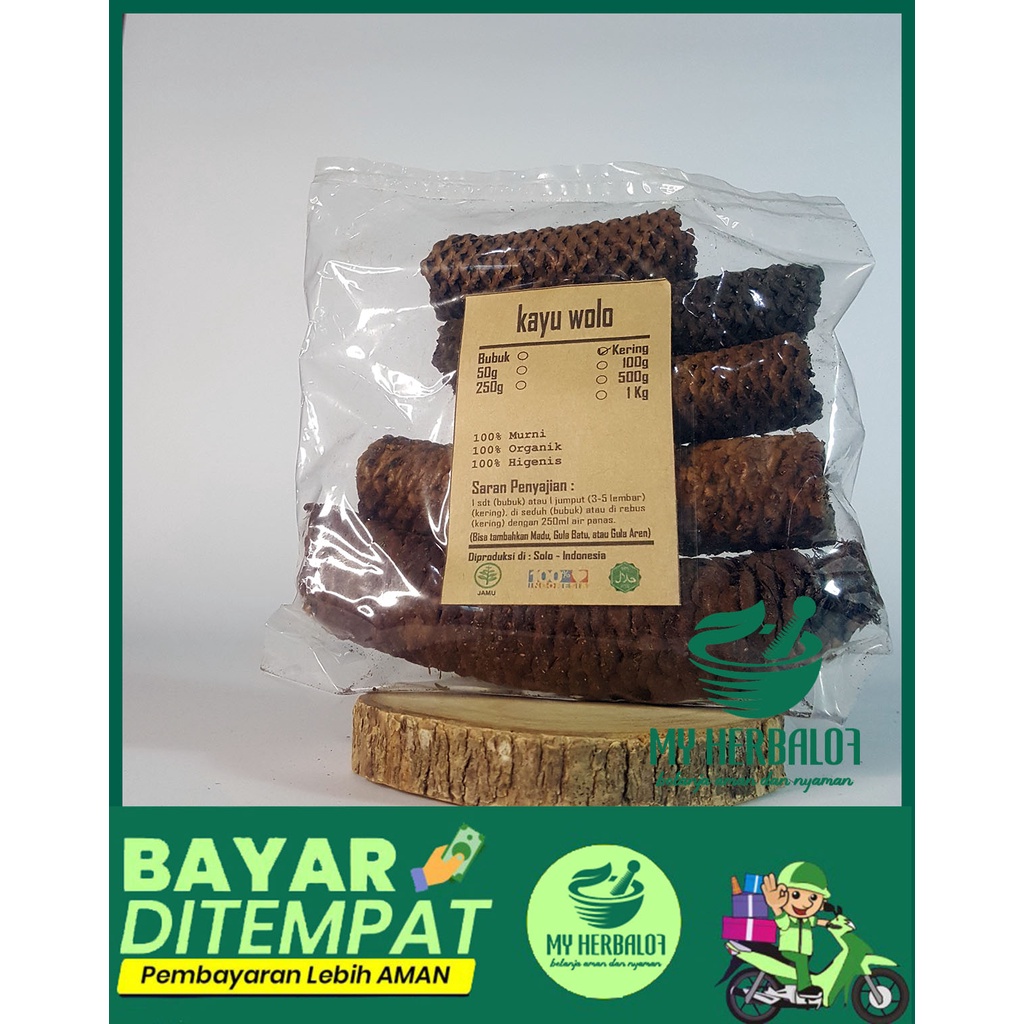 Obat Herbal Jamu Teh Kayu Wolo, Lanang Kering Murni Tanpa Campuran / Penenang Stres Depresi / Suplem