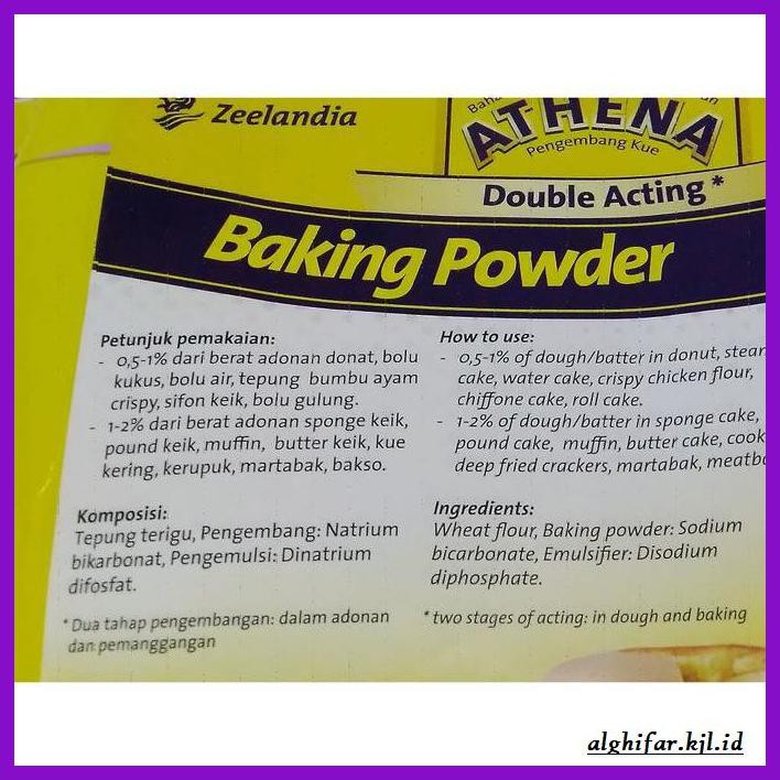 

Redwop-Gnikab- Athena Baking Powder 500Gr|Zeelandia Baking Powder Double Acting 500Gr -Hallall.