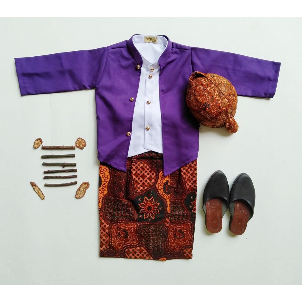 Beskap OVJ/Setelan Beskap OVJ Anak/Baju Anak Unik Warna Ungu Tua/Bajunik Murah/Setelan Phostoshot Ba
