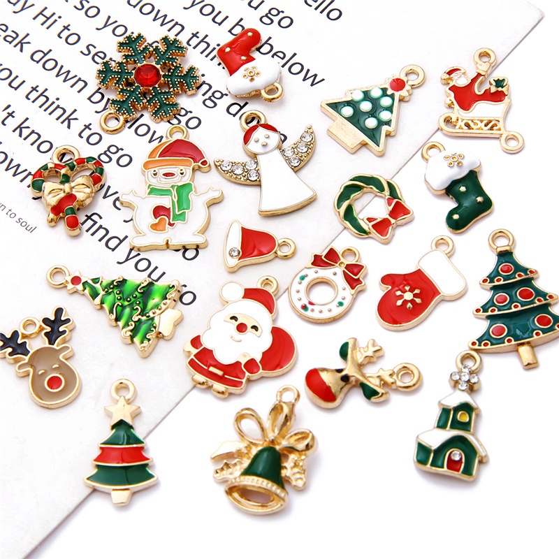 10pcs/lot Random Mix Colorful Animal Christmas Alloy Connectors Charm DIY Necklace Bracelet Jewelry Accessories