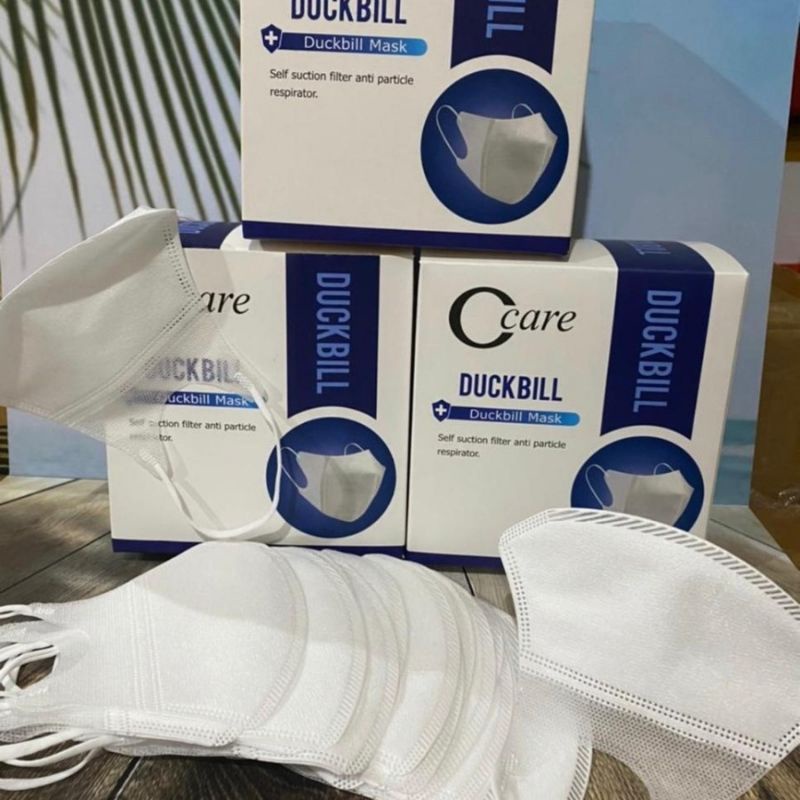 Masker Duckbill 3ply putih hitam gratis plastik