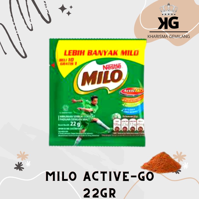 

MILO - MILO 22gr (1 PCS) Active Go Minuman Susu Coklat Serbuk Sachet