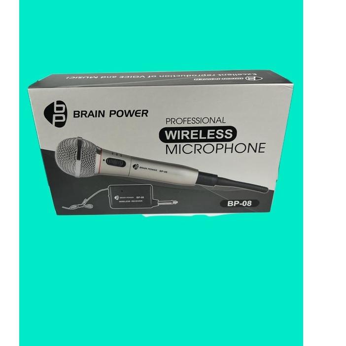 New - Microphone Wireless Proffesional Brain Power BP-08 - Mic Wireless dan Kabel - Microphone Wired &amp; Wireless - Mikrofon Bluetooth dan Kabel
