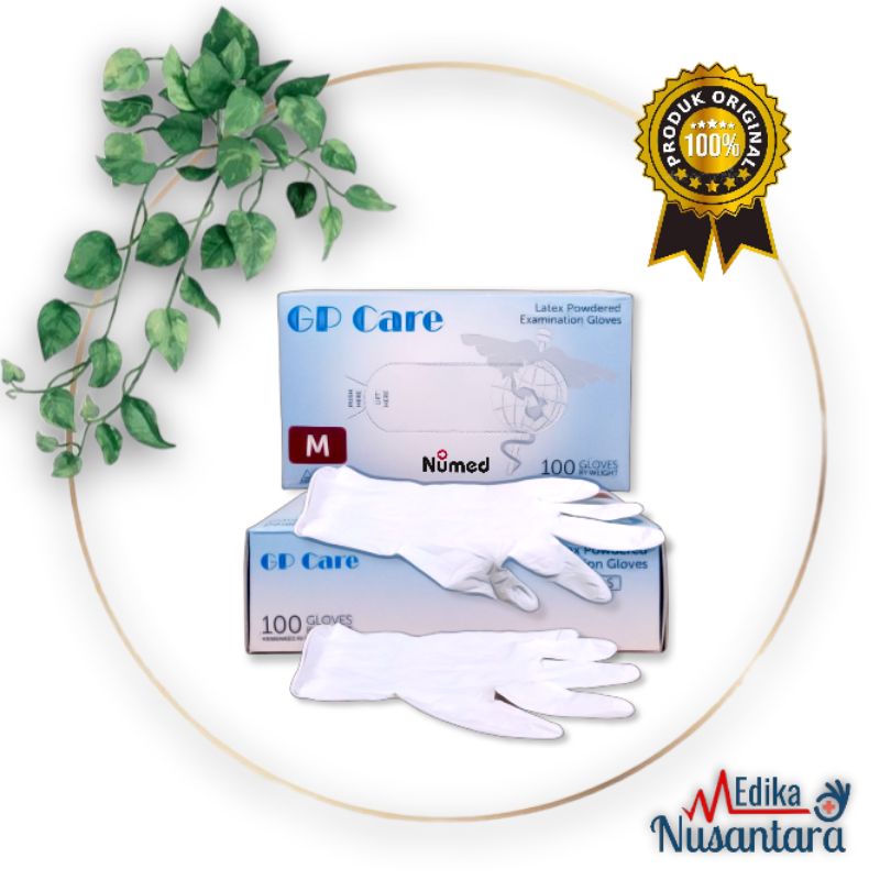 Sarung Tangan Karet Medis Latex Powder GP Care / Latex Powdered Examination Gloves