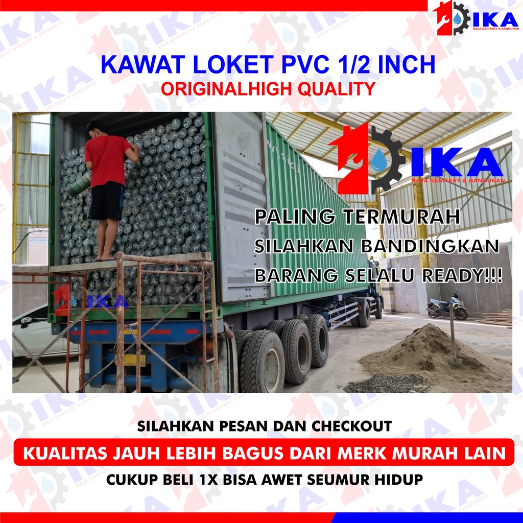 KAWAT LOKET PVC RAM 1/2&quot; TINGGI 90CM x PJG 7 METER / RAM AYAKAN KANDANG LAPIS ANTI KARAT