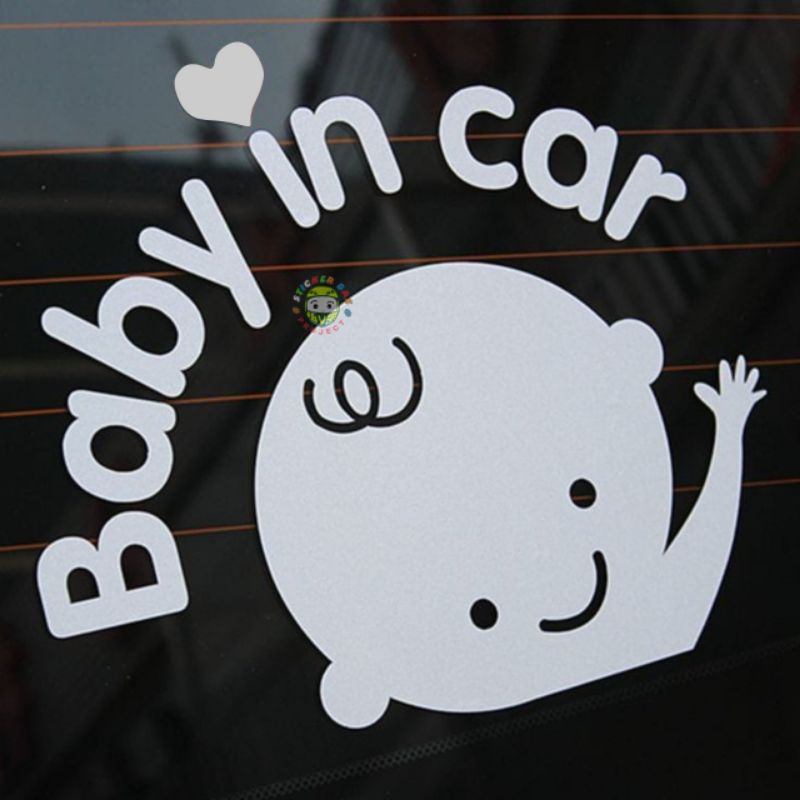 Sticker baby in car cuting sticker mobil kaca mobil stiker termurah berkualitas