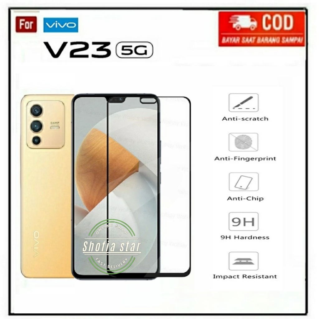 TEMPERED GLASS VIVO V23 5G V23E TG LAYAR ANTIGORES KACA FULL COVER