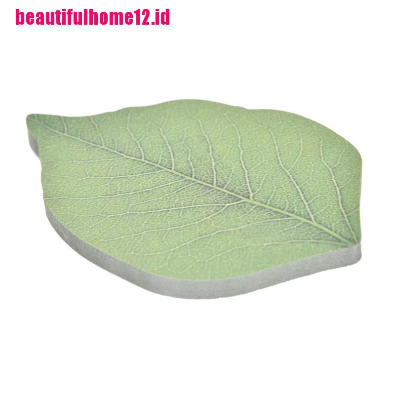 【beautifulhome12.id】Leaf Fall Kraft Paper Sticky Post It Notes Green For Work Or Study