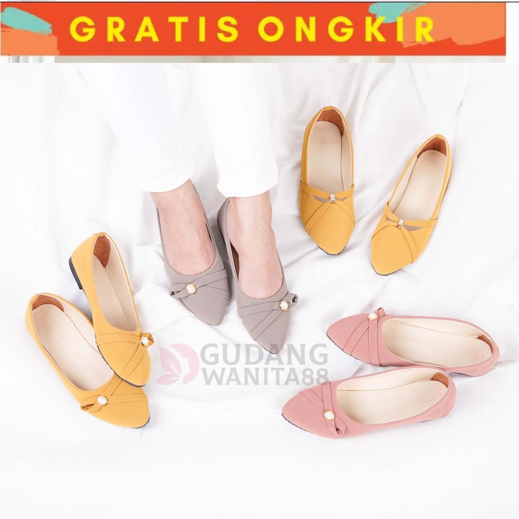 GW88- cod flat wanita cantik sepatu flatshoes terbaru flat FLAWLESS