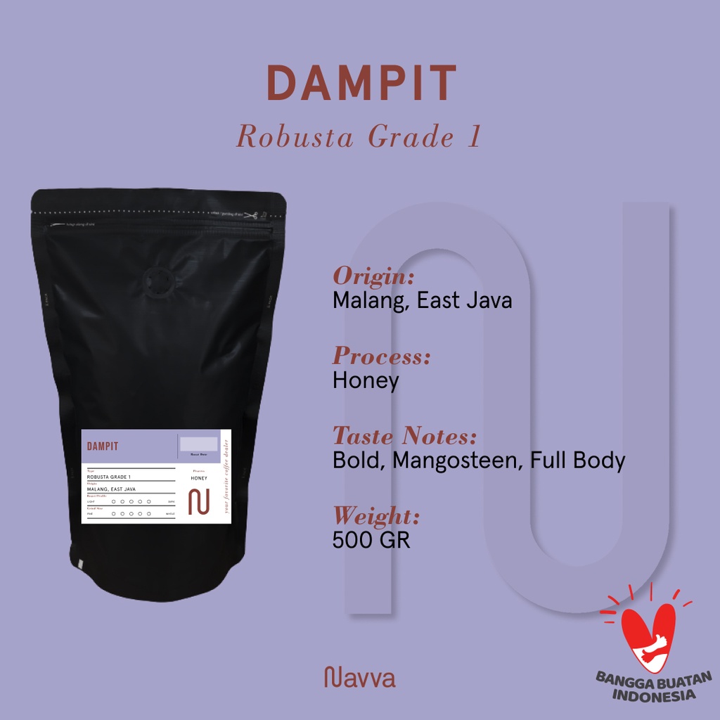 

500 Gr / Gram Biji Kopi / Coffee Beans Premium 100% Robusta Dampit