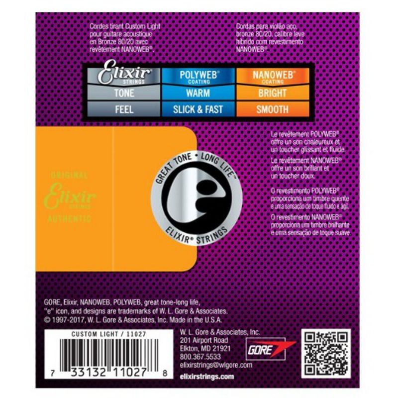 Elixir 11027 Elektrik String - Senar Gitar 1set