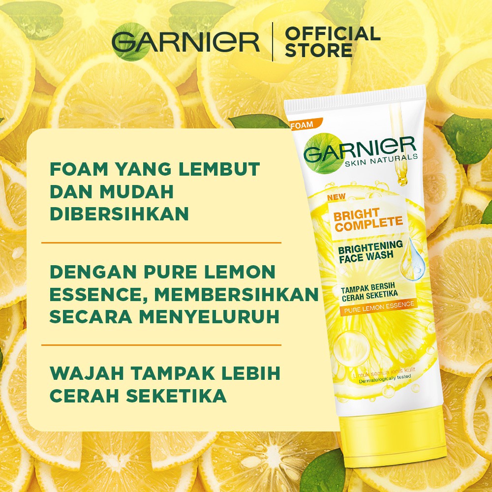 Laamia Garnier Face Wash Series Bright Complate VITC Sakura Glow Hyaluron Pembersih Wajah