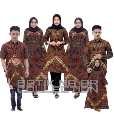 Batik Couple Keluarga Sania Ruffle Ori Ndoro Jowi Dnt