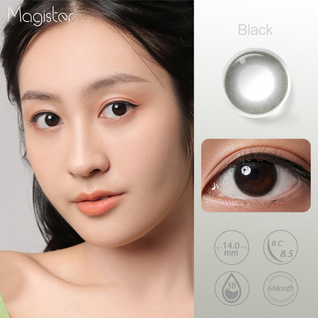 （BARU）Magister 1 Pasang Softlens 14 mm Lensa Mata Kadar Air 38% Softlens Grey Softlens Hitam Softlens Brown