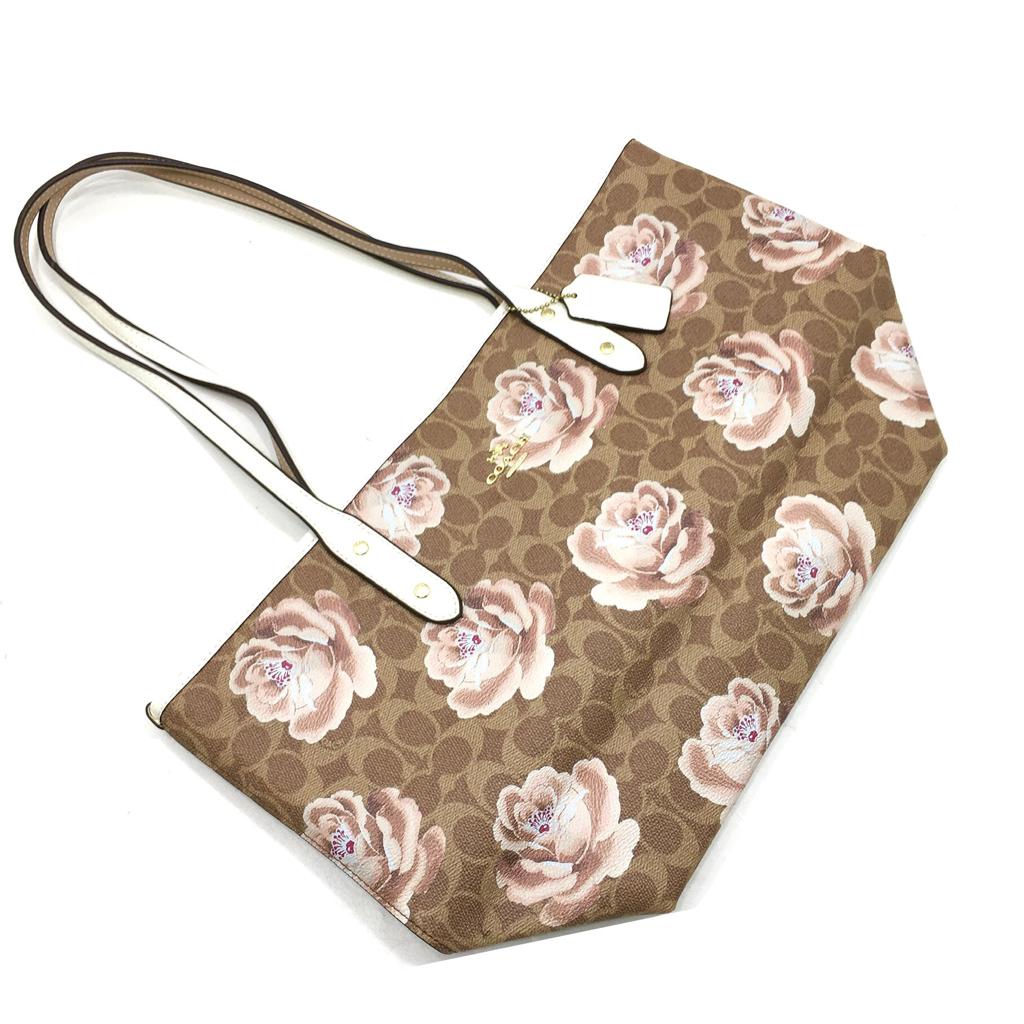COACH City Zip Rose Print Tote Bag
