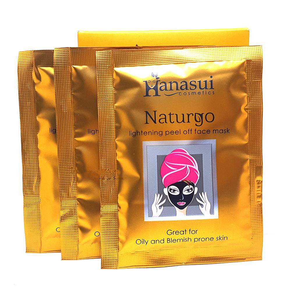 Masker Wajah Hanasui Naturgo Black Peel Off Mask Anti Aging Komedo Mud Mask Original Bpom