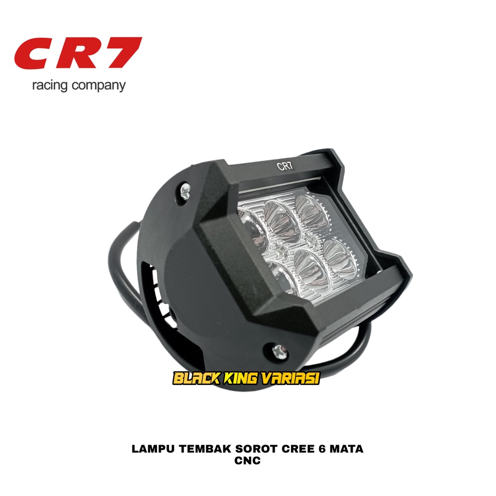 Lampu Tembak Sorot 6 Mata LED Cree CWL Kotak CR7 Mobil Motor Waterproof