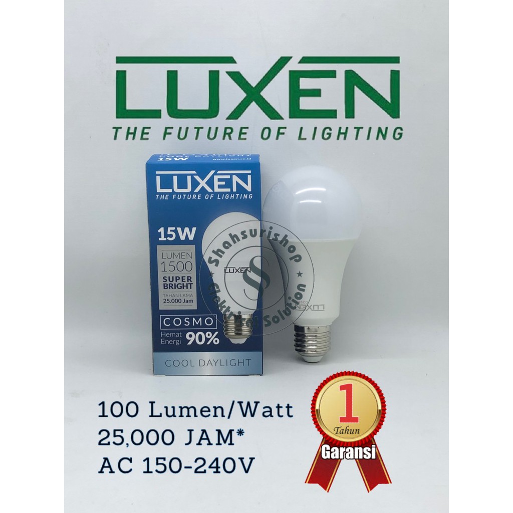 LAMPU LED BULB MURAH LUXEN 15W 15 W WATT COSMO GARANSI 1 TAHUN