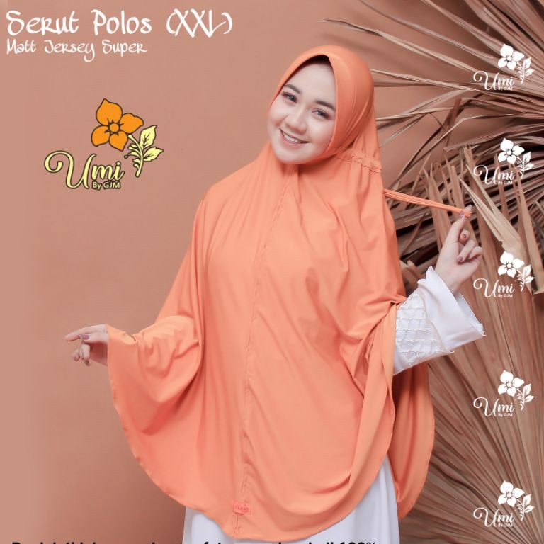 Jilbab Serut Jokowi Jumbo XXXL Original Hijab Instan Jersi Serut Jumbo Polos