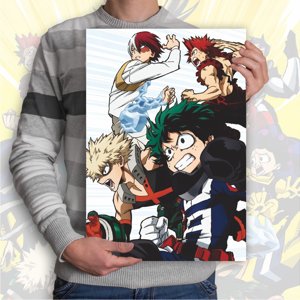 Poster Boku no Hero Academia Anime My Hero Academia A3+ Deku Midoriya Izuku Bakugo Todoroki-6 BNHA S1