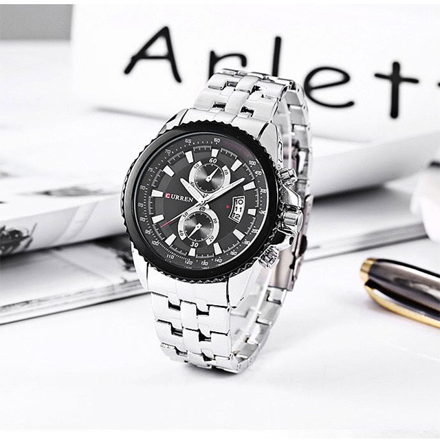 CURREN 8082 Jam Tangan Pria Analog Stainless Steel Chronograph Tidak Aktif WATCHKITE WKOS