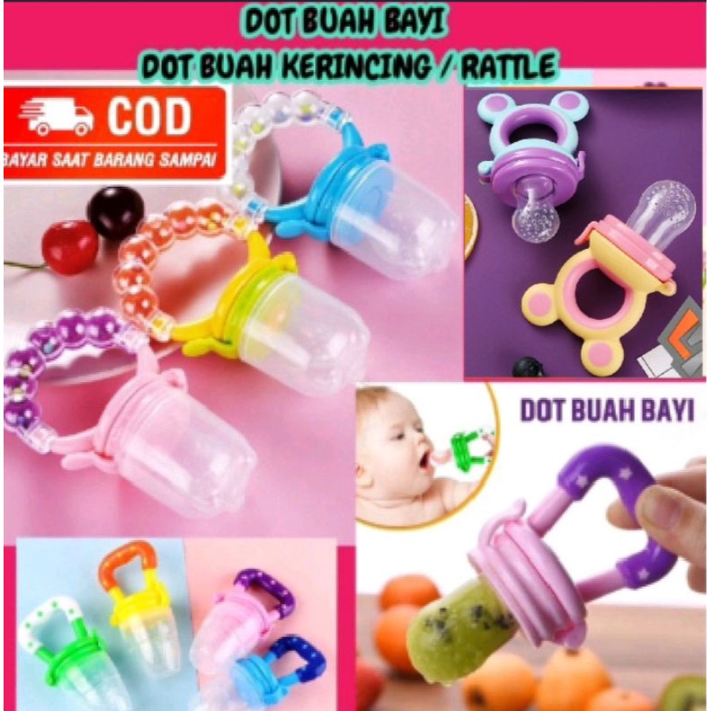 Dot buah bayi / Empeng buah / Dot buah rattle / Dot buah bayi pegangan bunyi