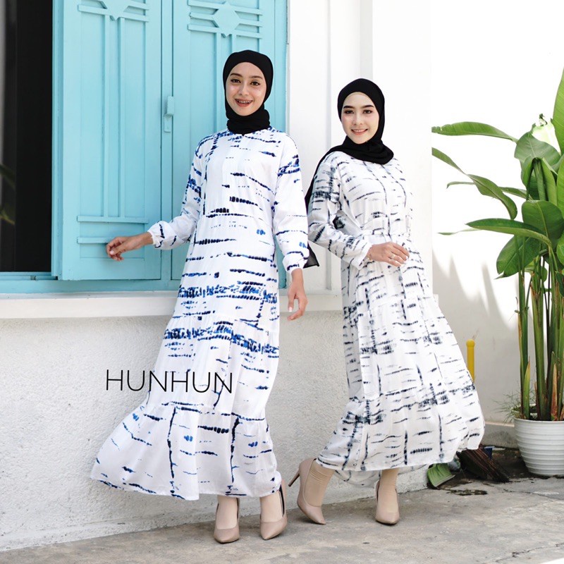 Heila Homey Dress Hesla Bilar Tiedye Tie Dye Maxy Gamis Rayon Premium Hits Selebgram Pusatgrosir_solo