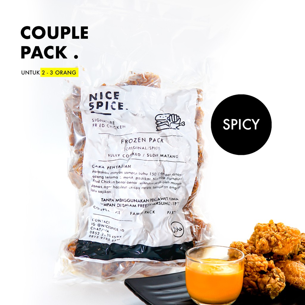 

Frozen Ayam Goreng Fried Chicken Pedas 250gr Merk Nice Spice