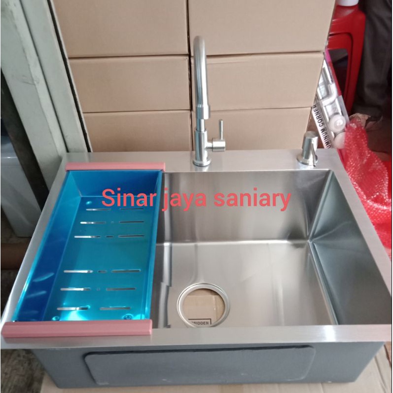 Paket komplit kitchen sink Osaka 6045 Stainless / Paket lengkap kitchen sink 6045 stainless