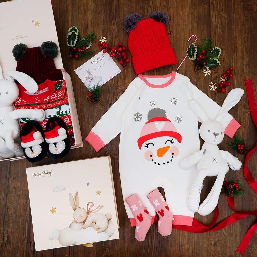 LIO042 Hello Baby Hampers Christmas Gift/Kado Hadiah Hampers natal anak bayi/Baju bayi set natal