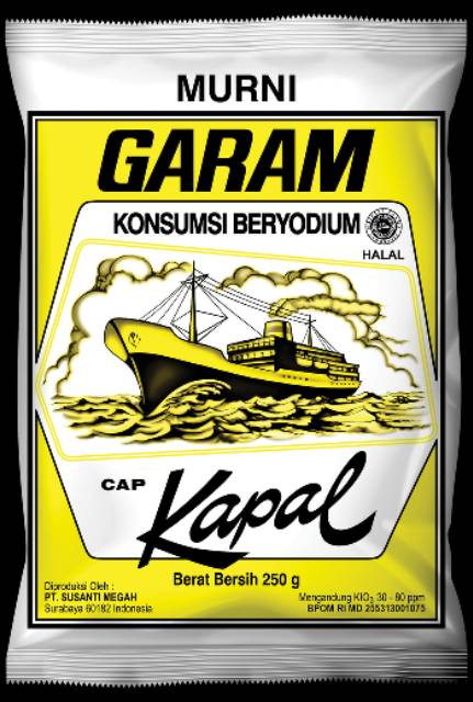 Garam dapur beryodium cap kapal 250g