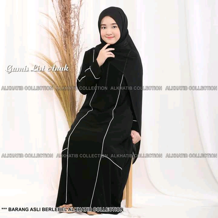 [BEST SELLER - ABAYA HITAM ANAK] abaya gamis anak list putih ABAYA ANAK PITA //GAMIS ANAK PITA // BA