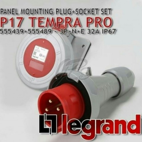 legrand panel mounting 32A 3p+E+N IP67 legrand 555489+555439